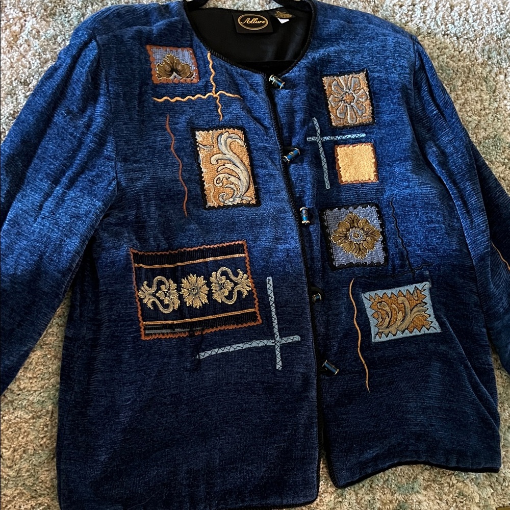 Blue Embroidered Jacket